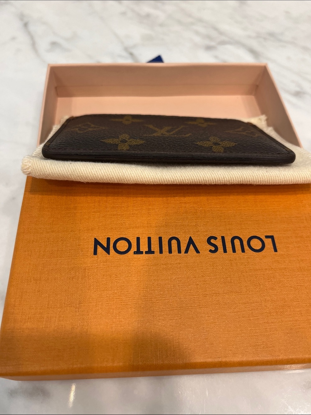 Louis Vuitton Monogram Card Case in Dark Brown & Tan - Picture 5 of 13